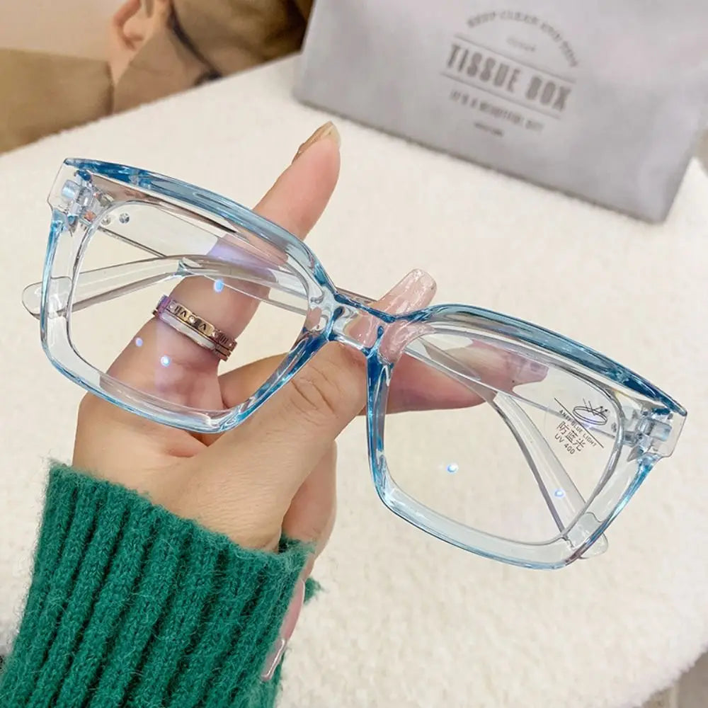 Plastic Oversized Square Blue Light Glasses