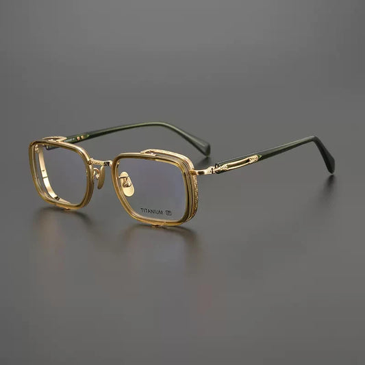 Acetate Titanium Crystal Square Prescription Eyeglasses | Retro Optical Frame for Rx Lenses – CINILY UK
