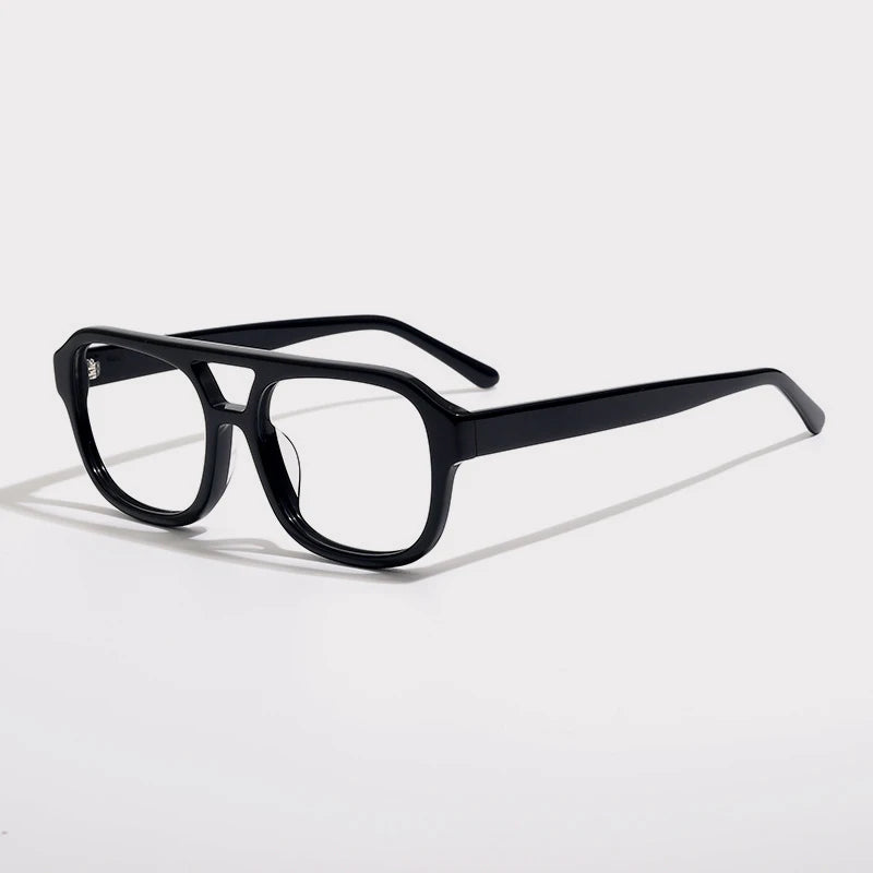 Acetate Tortoise Double-Bridge Pilot Prescription Eyeglasses
