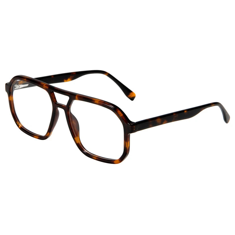 Acetate Double-Bridge Pilot Eyeglasses