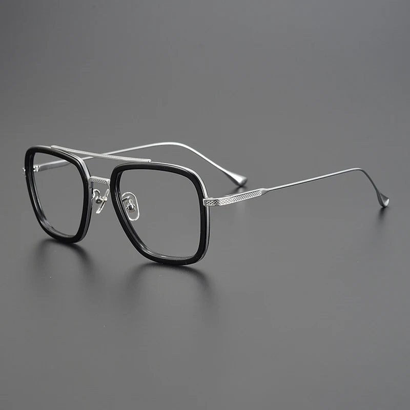 Titanium Acetate Bold Square Prescription Eyeglasses