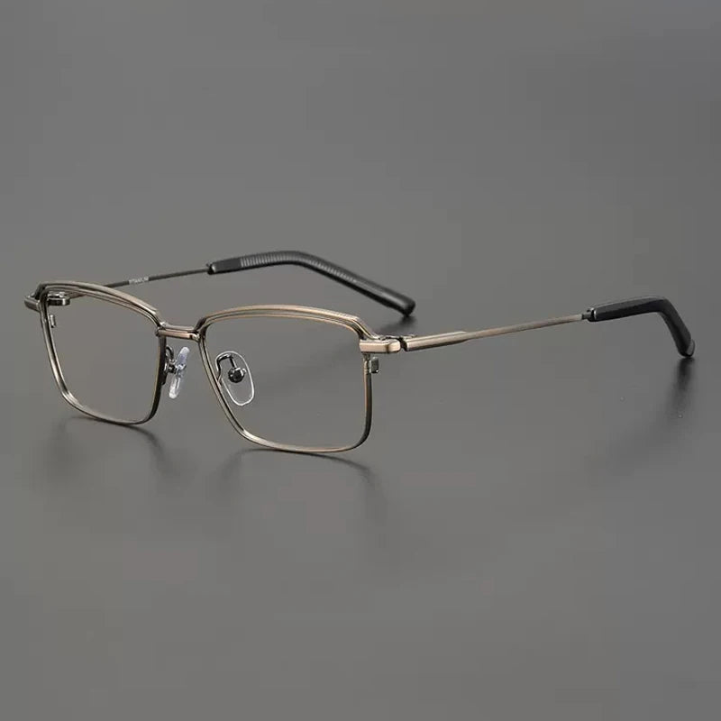 Titanium Minimal Square Eyeglasses
