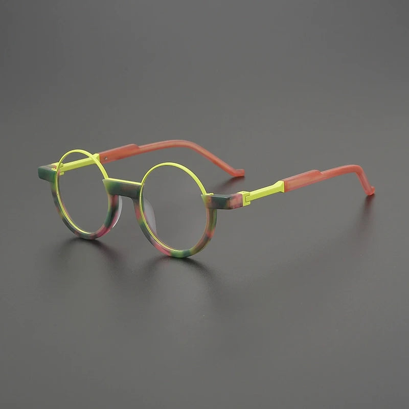 Acetate Green Round Eyeglasses