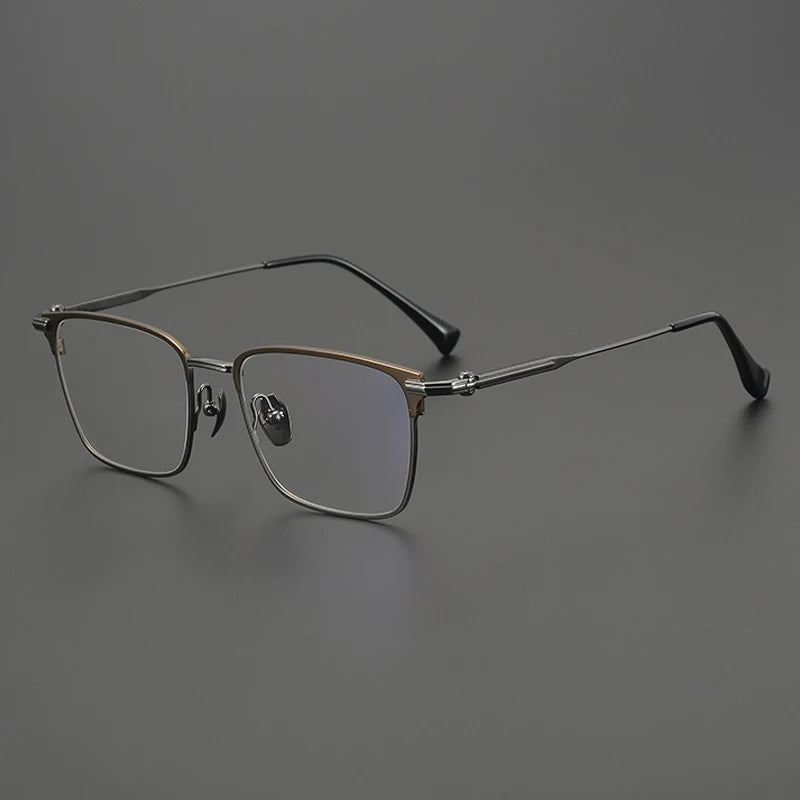 Titanium Large Square Eyeglasses