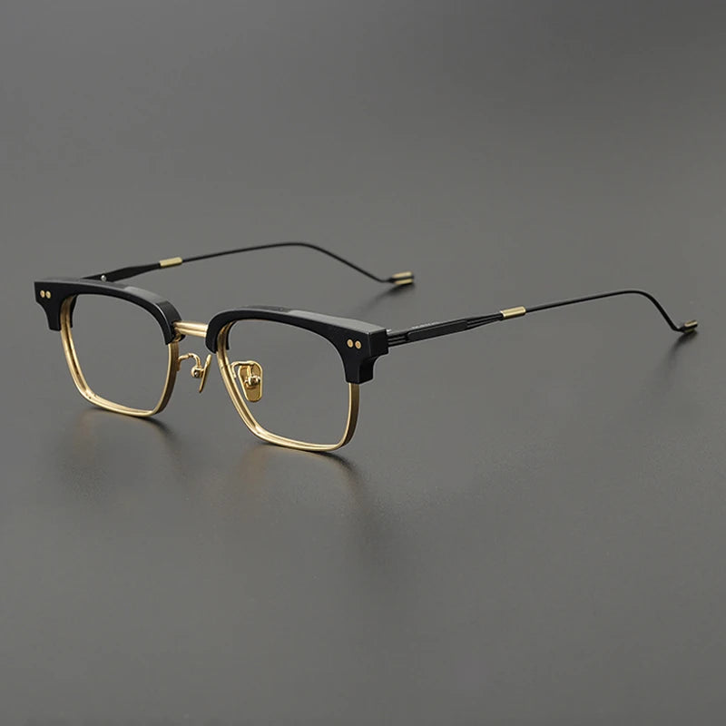 Korean Titanium Acetate Browline Square Eyeglasses