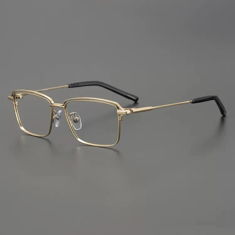 Titanium Minimal Square Eyeglasses