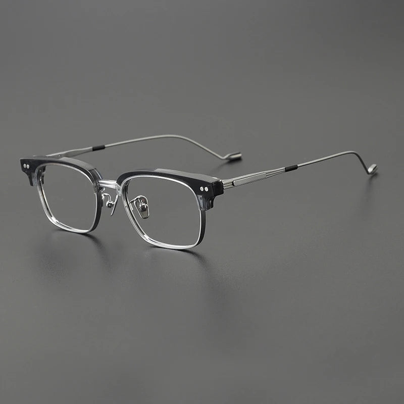 Korean Titanium Acetate Browline Square Eyeglasses
