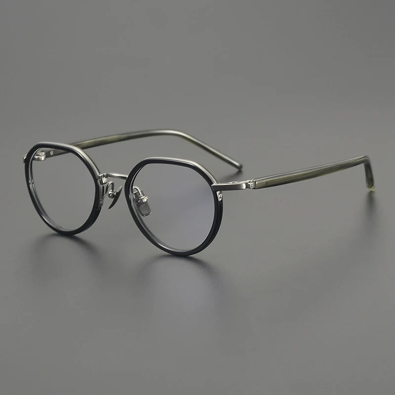 Titanium Acetate Panto Eyeglasses