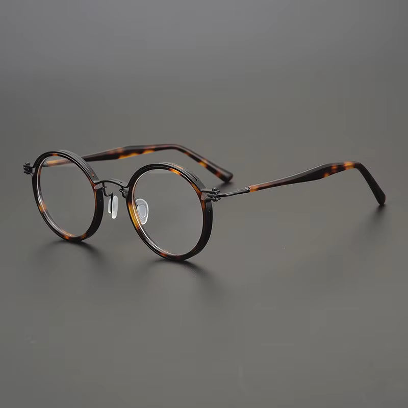 Japanese Handmade Ultralight Titanium Retro Round Prescription Glasses Frame