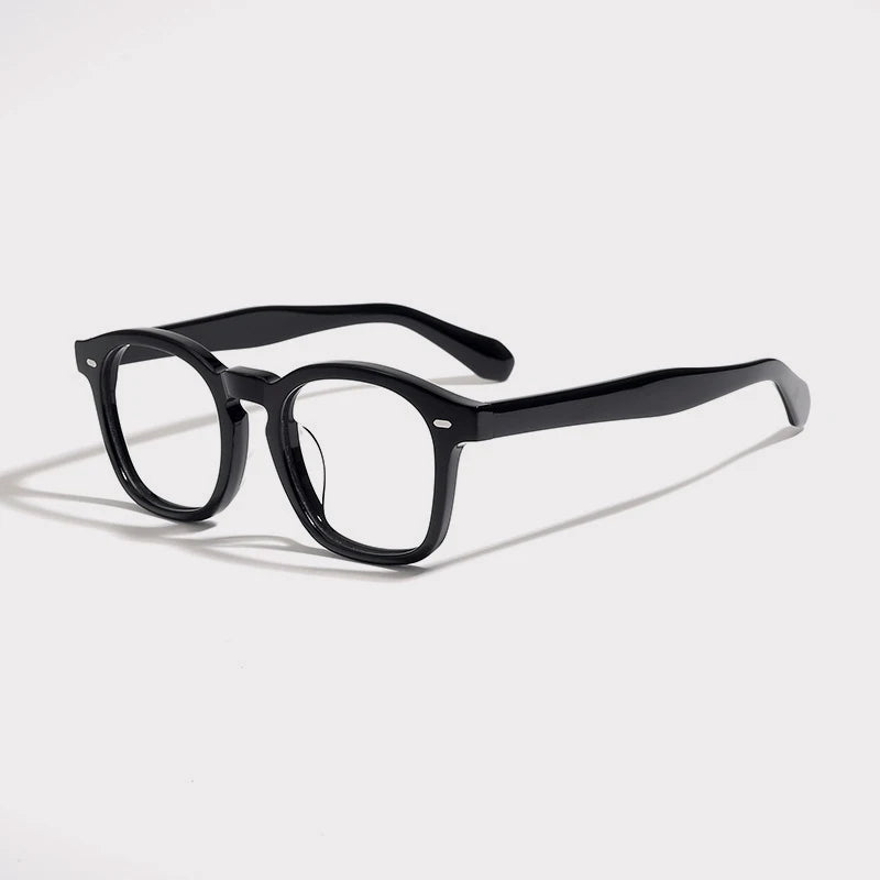 Acetate Amber Square Eyeglasses