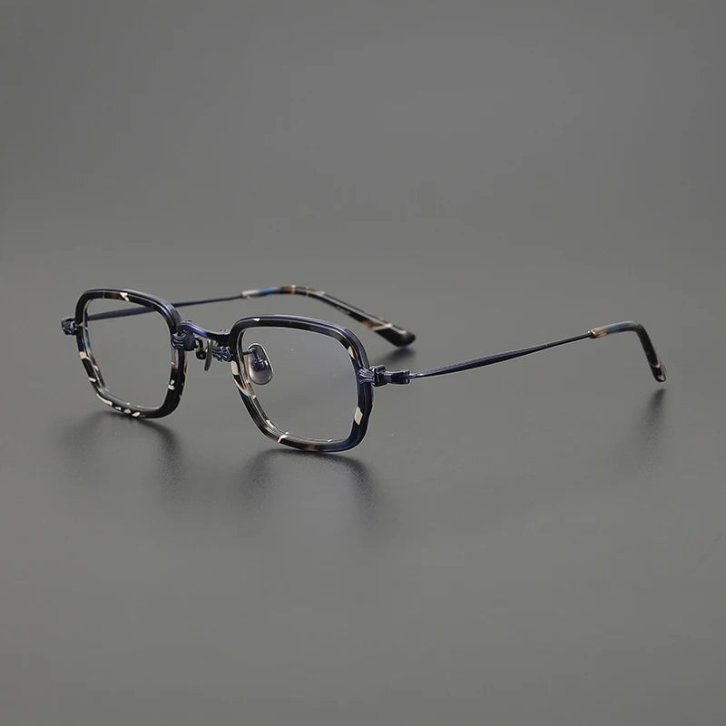 Titanium Acetate Two-Tone Square Prescription Eyeglasses