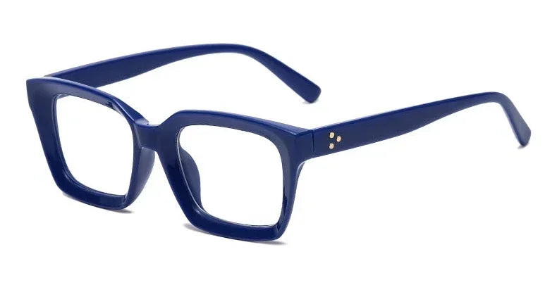 Plastic Titanium Bold Square Blue Light Reading Glasses