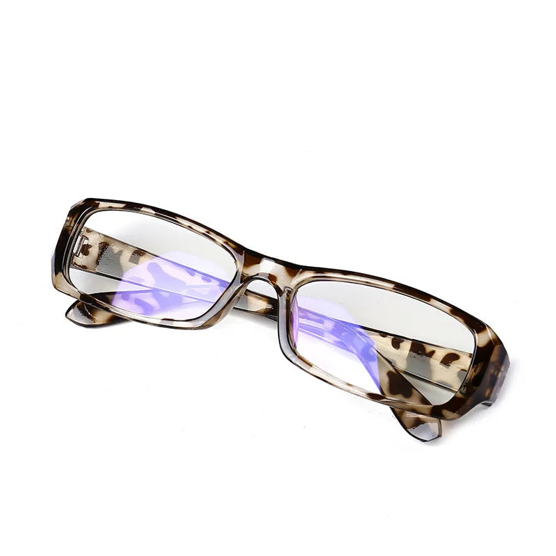 Plastic Tortoise Rectangle Blue Light Glasses