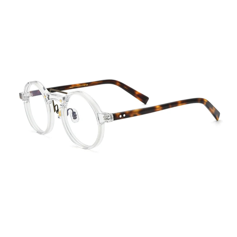 Acetate Mosaic Round Eyeglasses