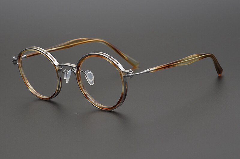 Japanese Handmade Ultralight Titanium Retro Round Prescription Glasses Frame
