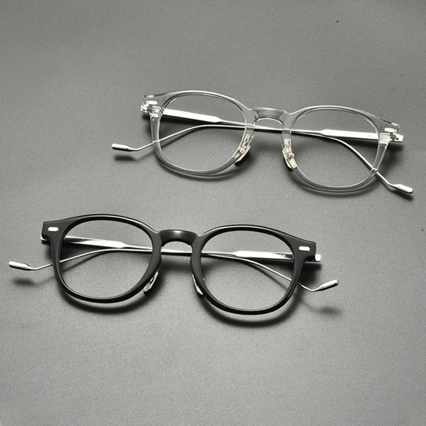 Acetate Titanium Round Prescription Eyeglasses