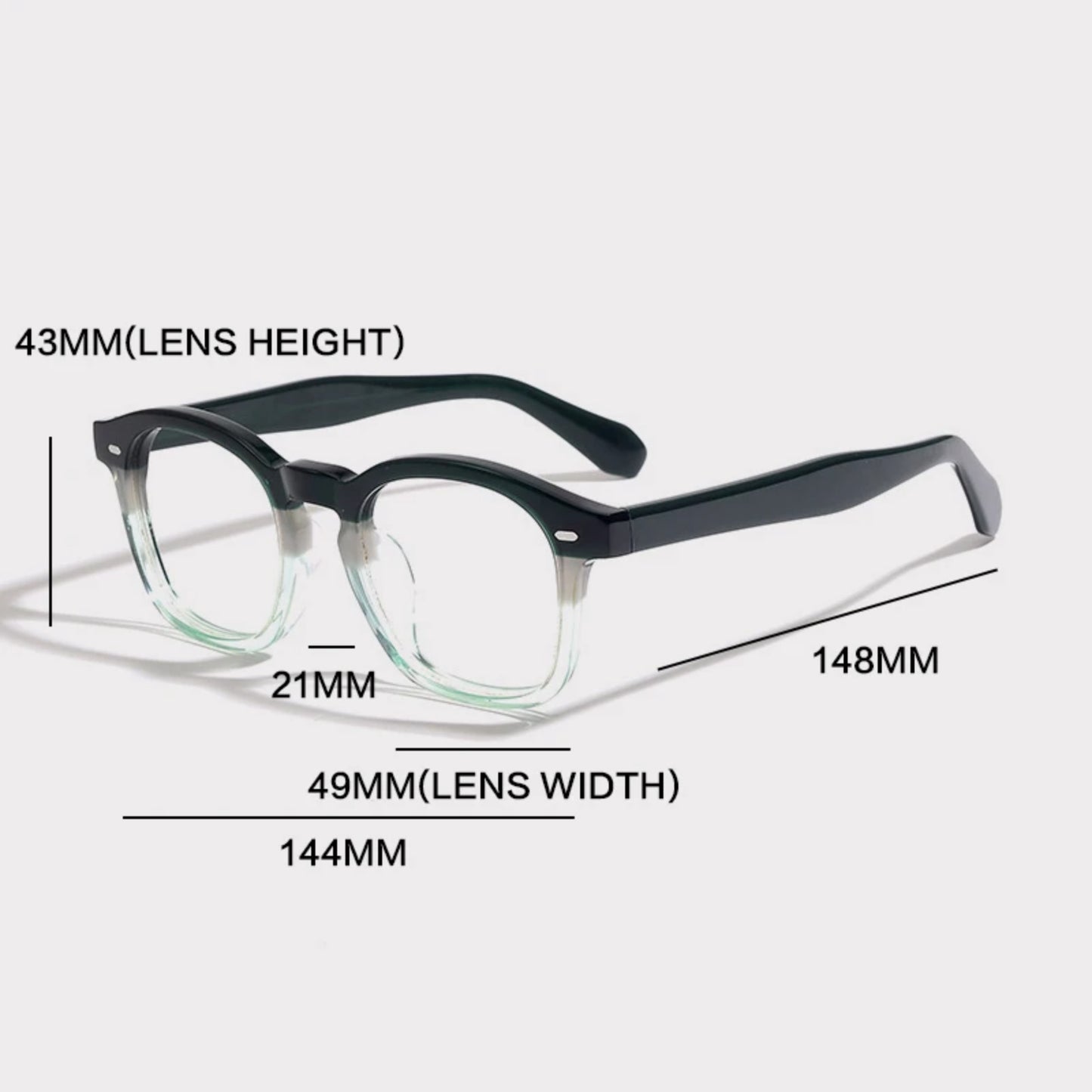 Acetate Amber Square Eyeglasses