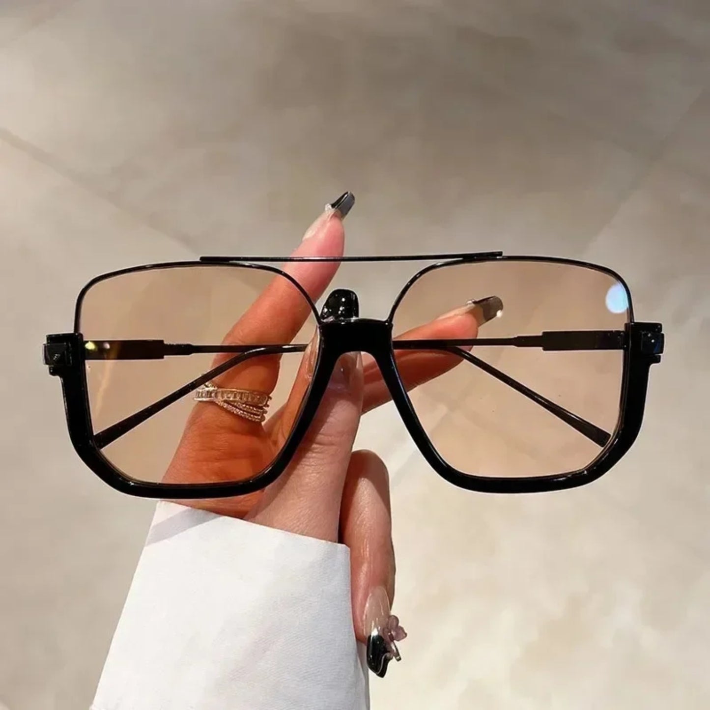 Alloy Oversized Square UV400 Sunglasses