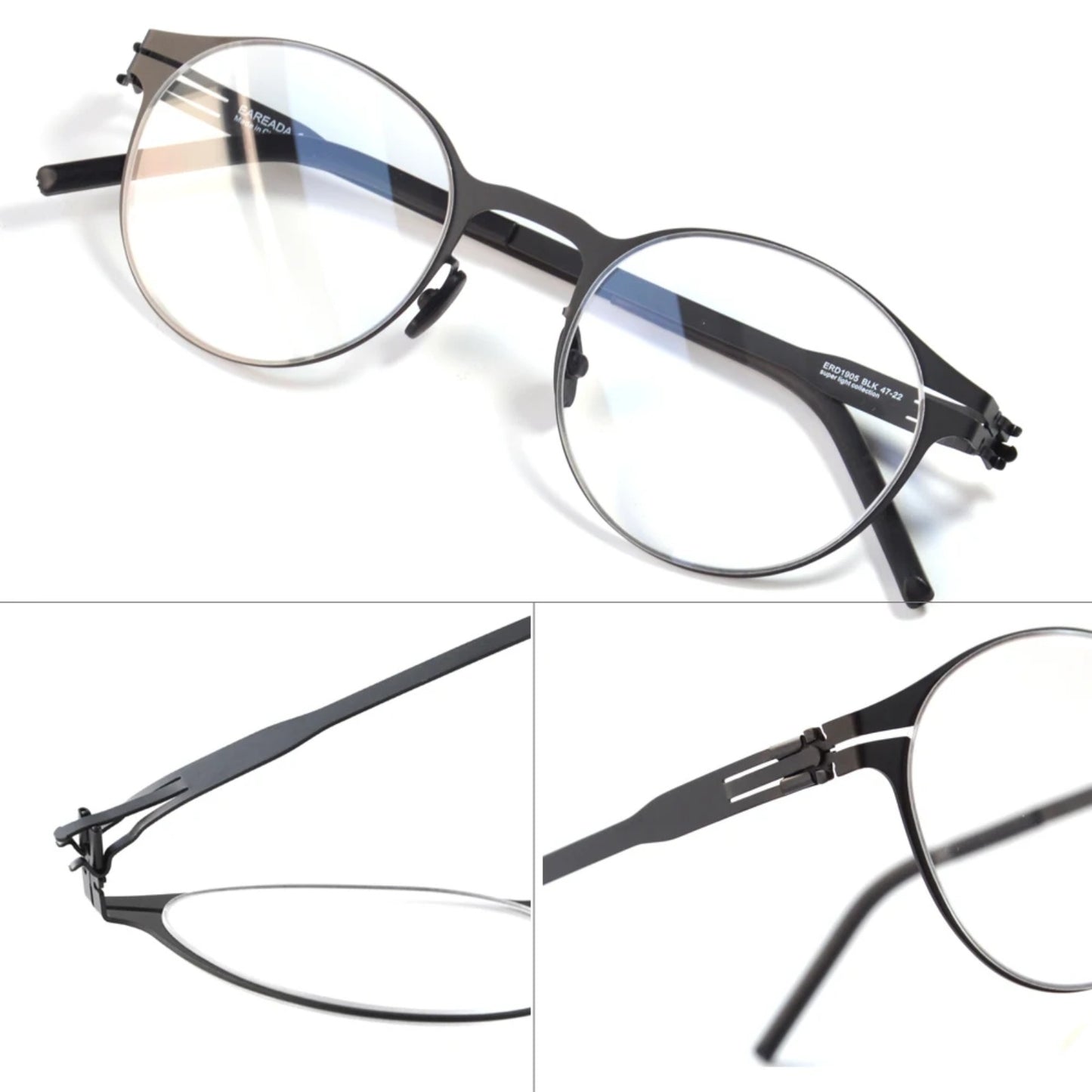 Stainless Steel Screwless Round Eyeglasses