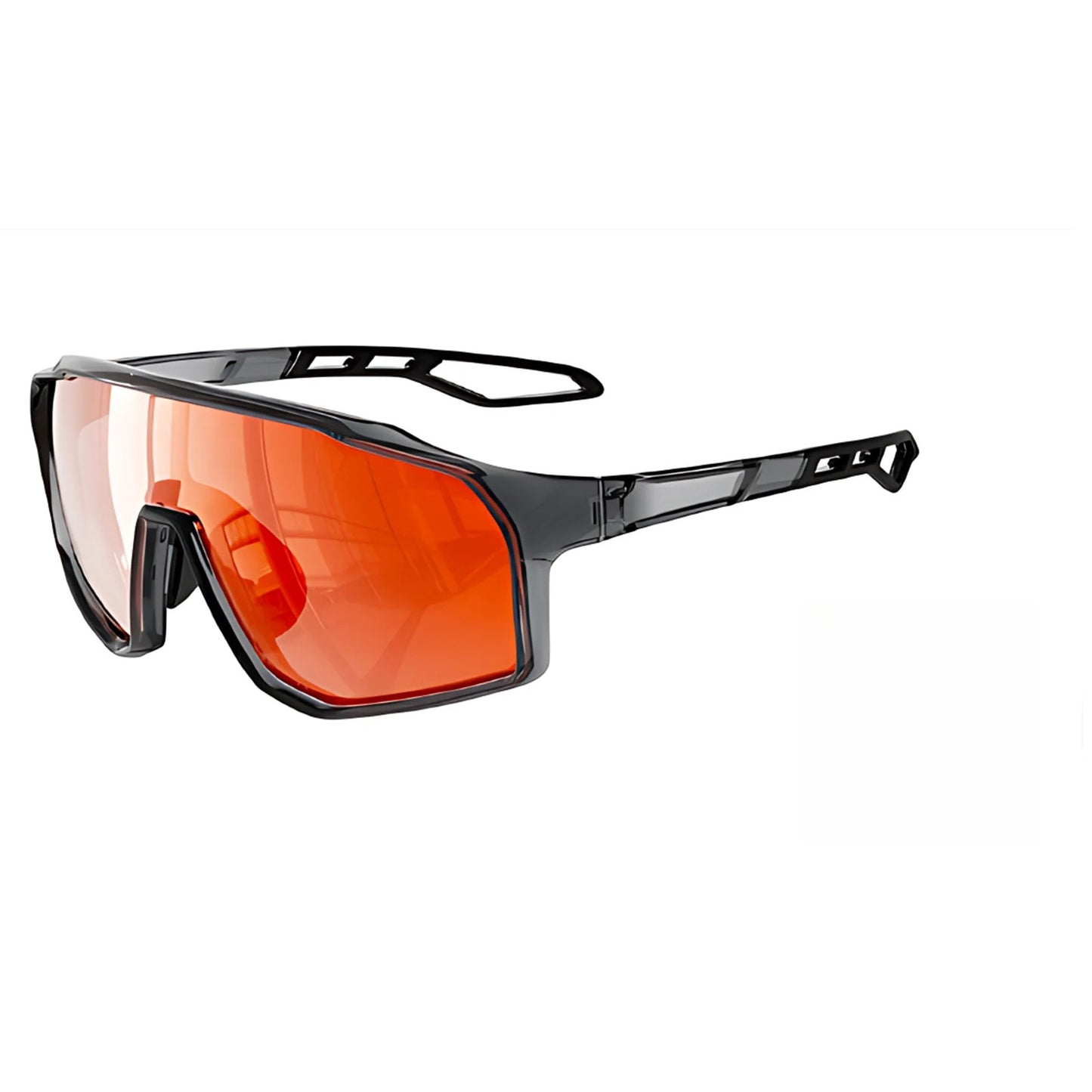 TR90 Geometric Shield Sports Sunglasses with PC Lens for Cycling and Running
