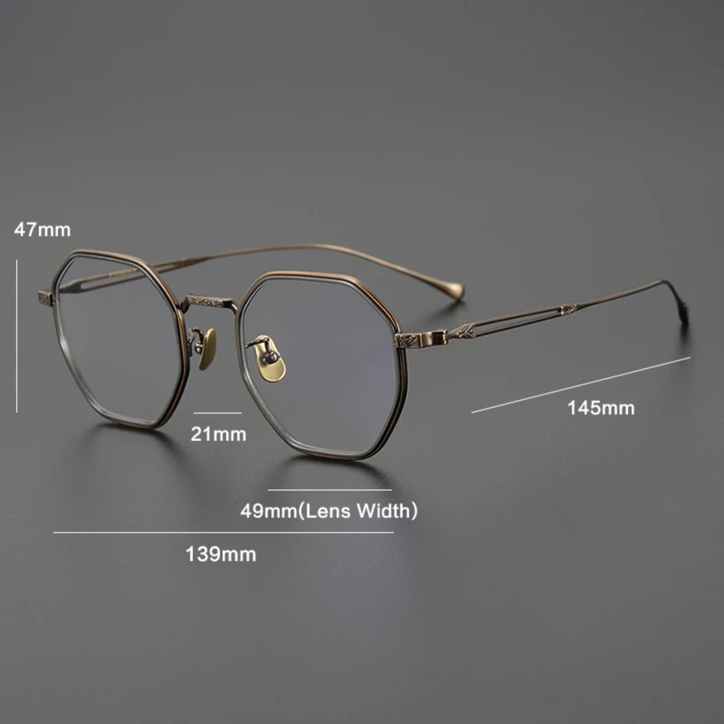 Japanese Titanium Blue Geometric Eyeglasses