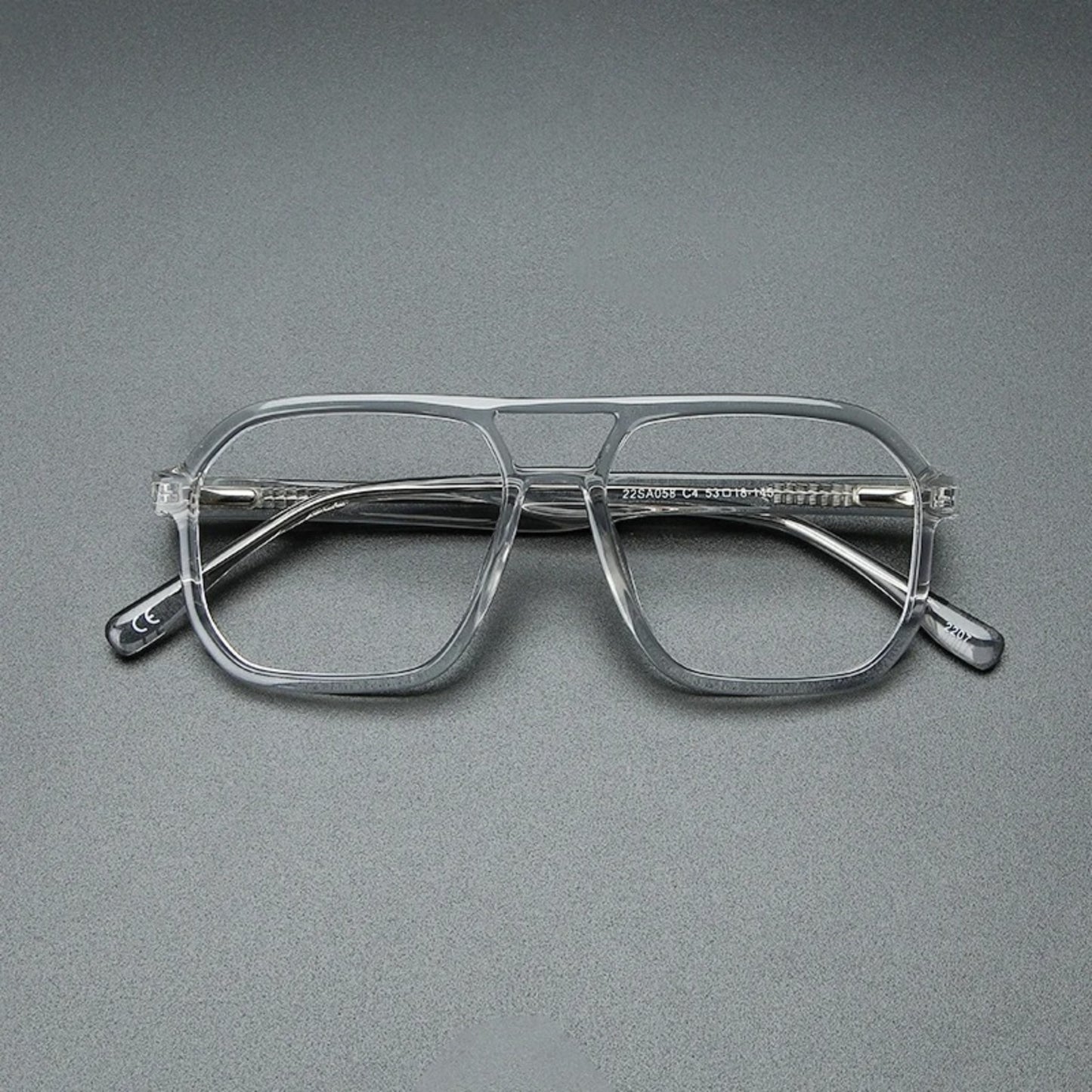 Acetate Double-Bridge Pilot Eyeglasses