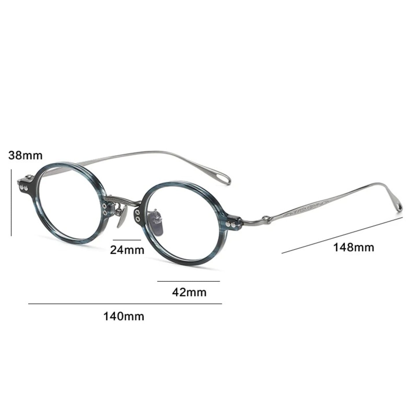 Petite Titanium Acetate Round Eyeglasses