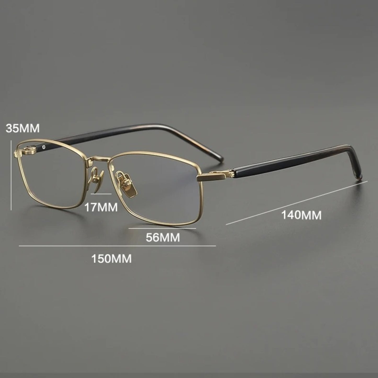 Titanium Rimless Square Prescription Eyeglasses