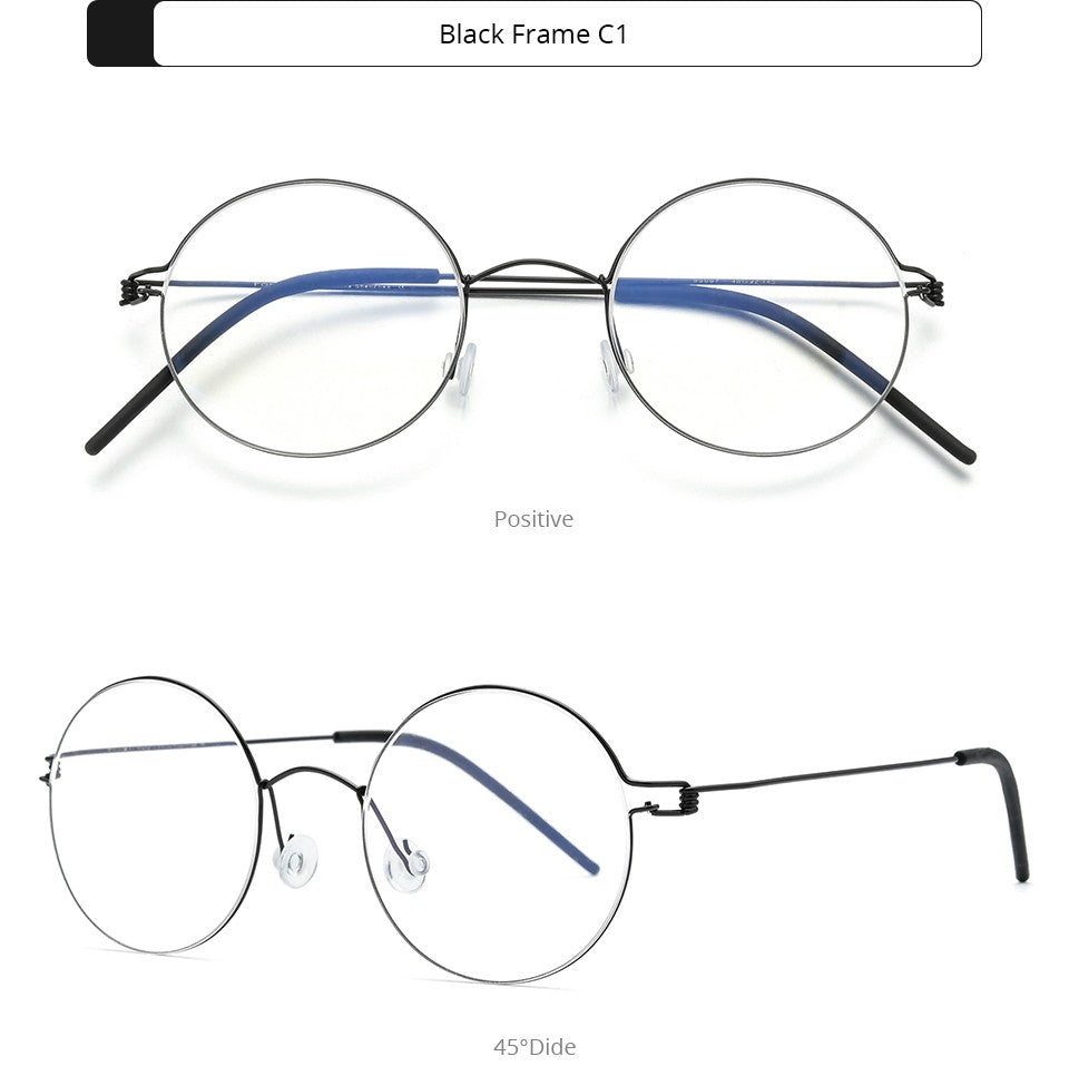 CINILY 98607 round titanium alloy glasses frame