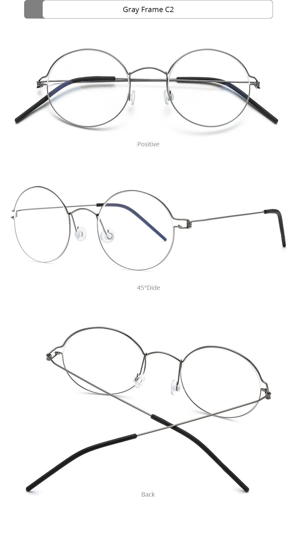 CINILY 98607 round titanium alloy glasses frame