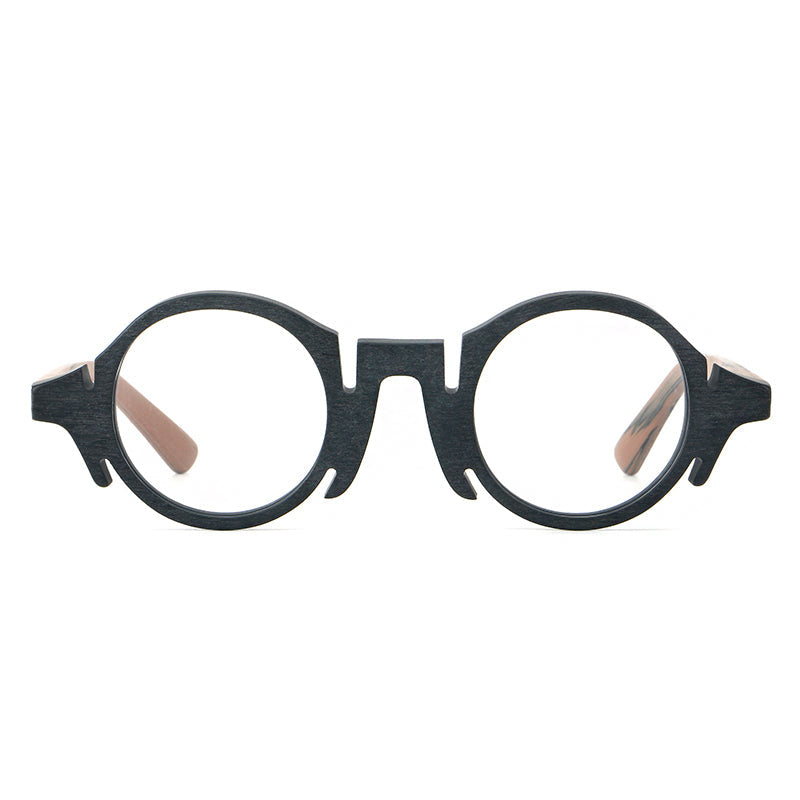 Retro Acetate Wood-Grain Effect Glasses Frames
