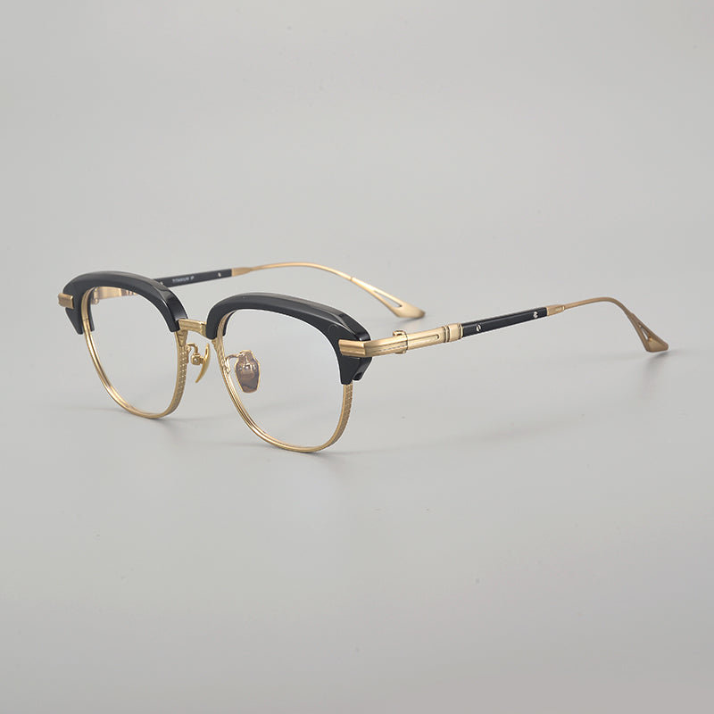 Retro Rectangular Titanium Glasses Frames