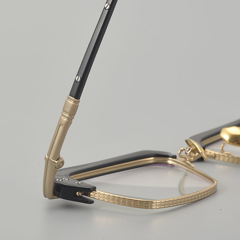 Retro Rectangular Titanium Glasses Frames