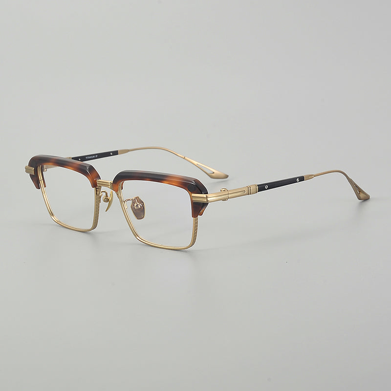 Retro Rectangular Titanium Glasses Frames
