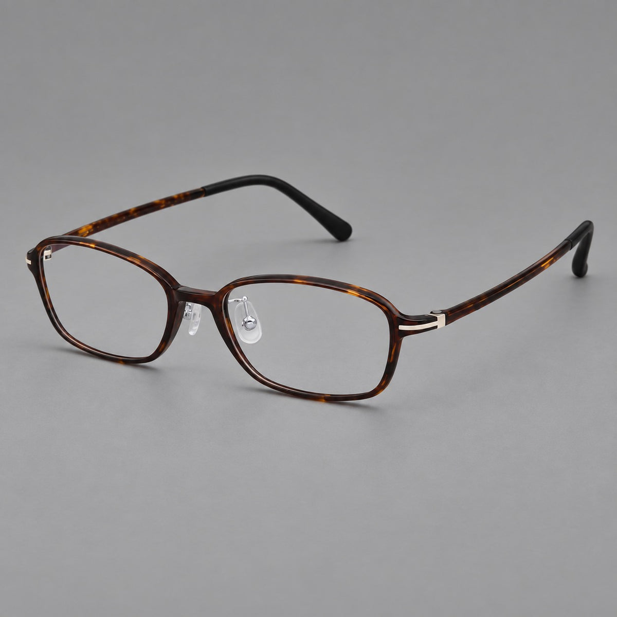 Soft oval plastic eyeglasses with a narrow bridge and gently rounded outer corners in Tortoiseshell, three quarter view