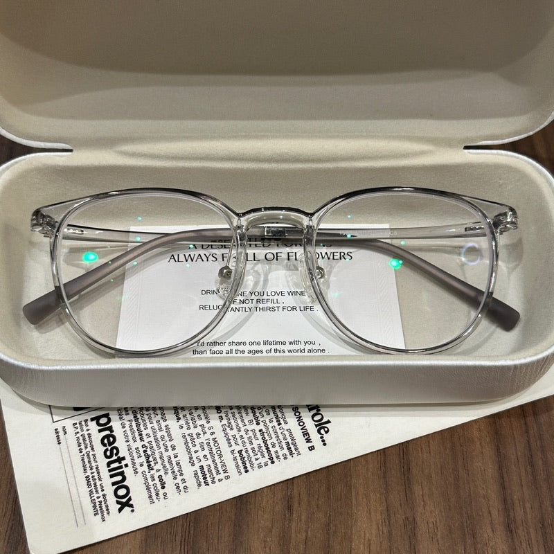 Wide Square Eyeglass Frames with Rounded Corners, Translucent and Solid Colors