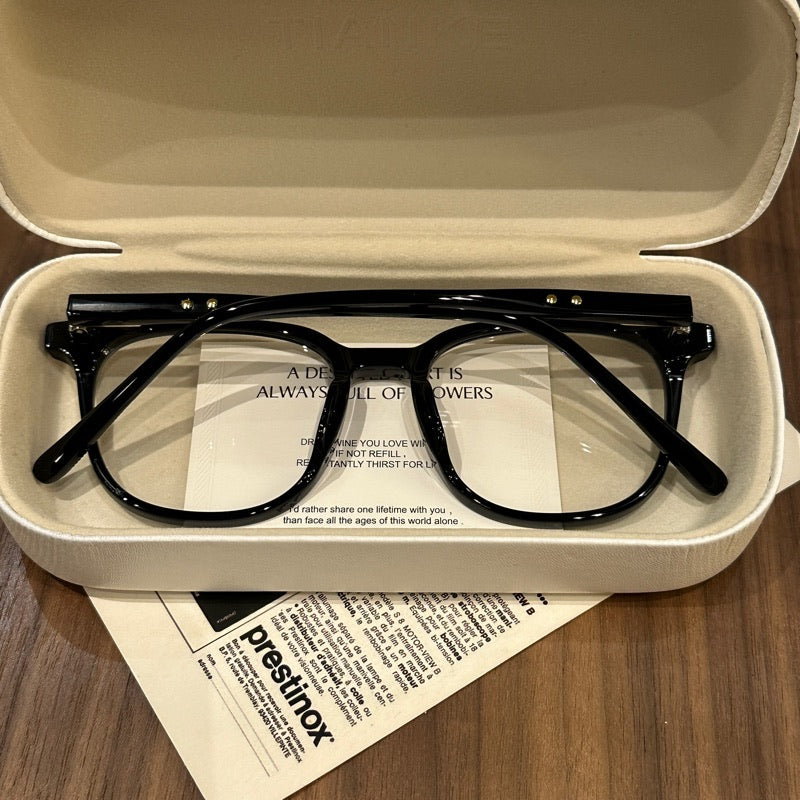 Oversized Rounded Eyeglass Frames with a Smooth Brow, Brown, Gray, Black or Olive Green
