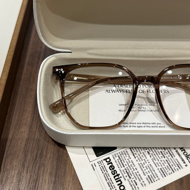 Oversized Rounded Square Eyeglass Frames, Ice Blue Gray, Gradient Black or Cool Brown
