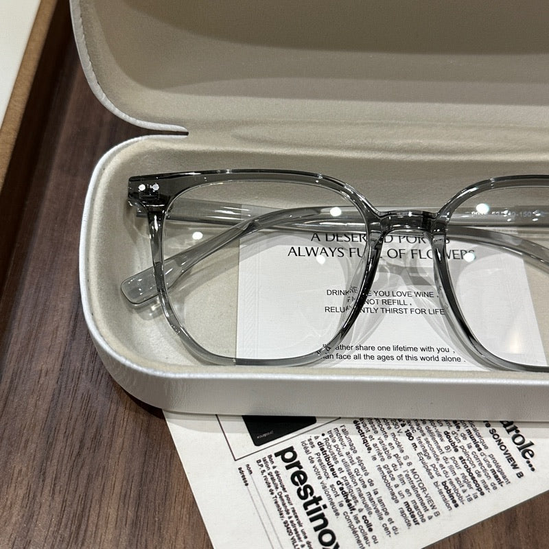 Oversized Rounded Square Eyeglass Frames, Ice Blue Gray, Gradient Black or Cool Brown