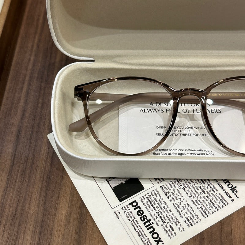 Broad Square Eyeglass Frames with Softly Rounded Rims, Four Colors