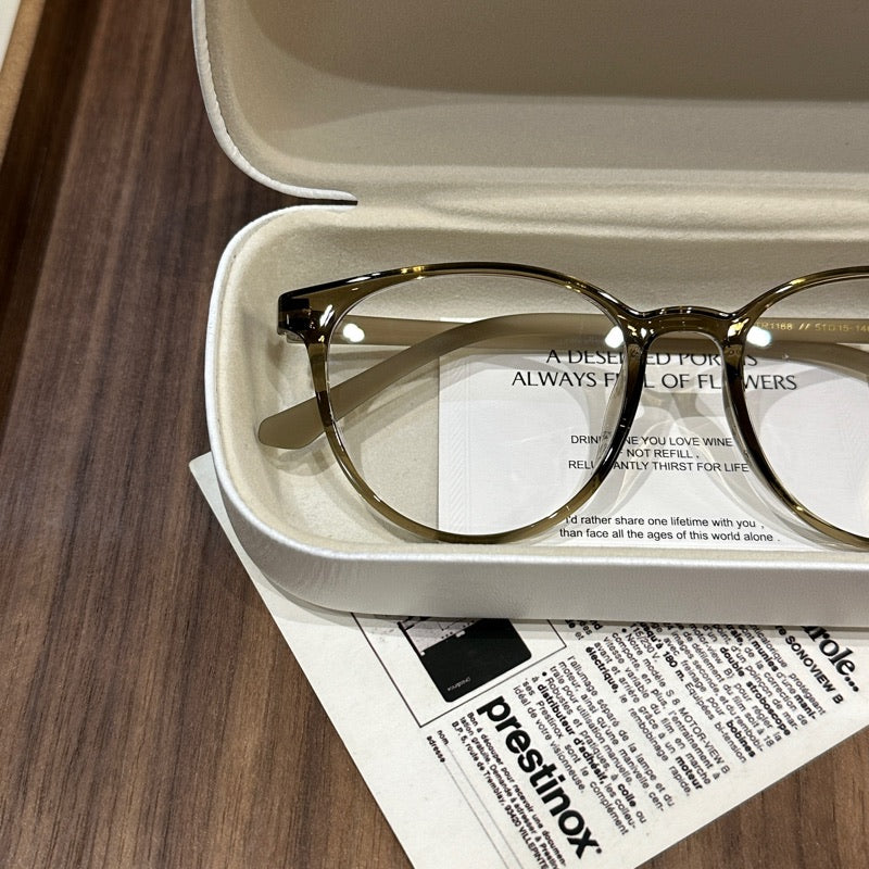 Broad Square Eyeglass Frames with Softly Rounded Rims, Four Colors