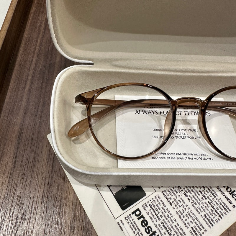 Rounded Square Eyeglass Frames with Slim Temples, Cool Tea Brown, Black or Clear