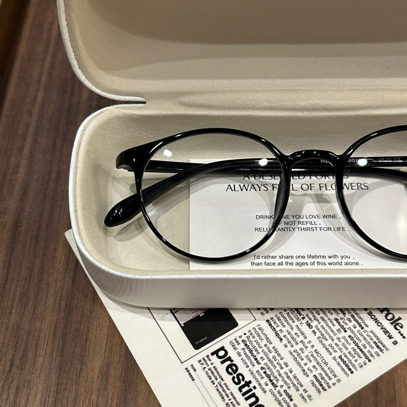 Rounded Square Eyeglass Frames with Slim Temples, Cool Tea Brown, Black or Clear