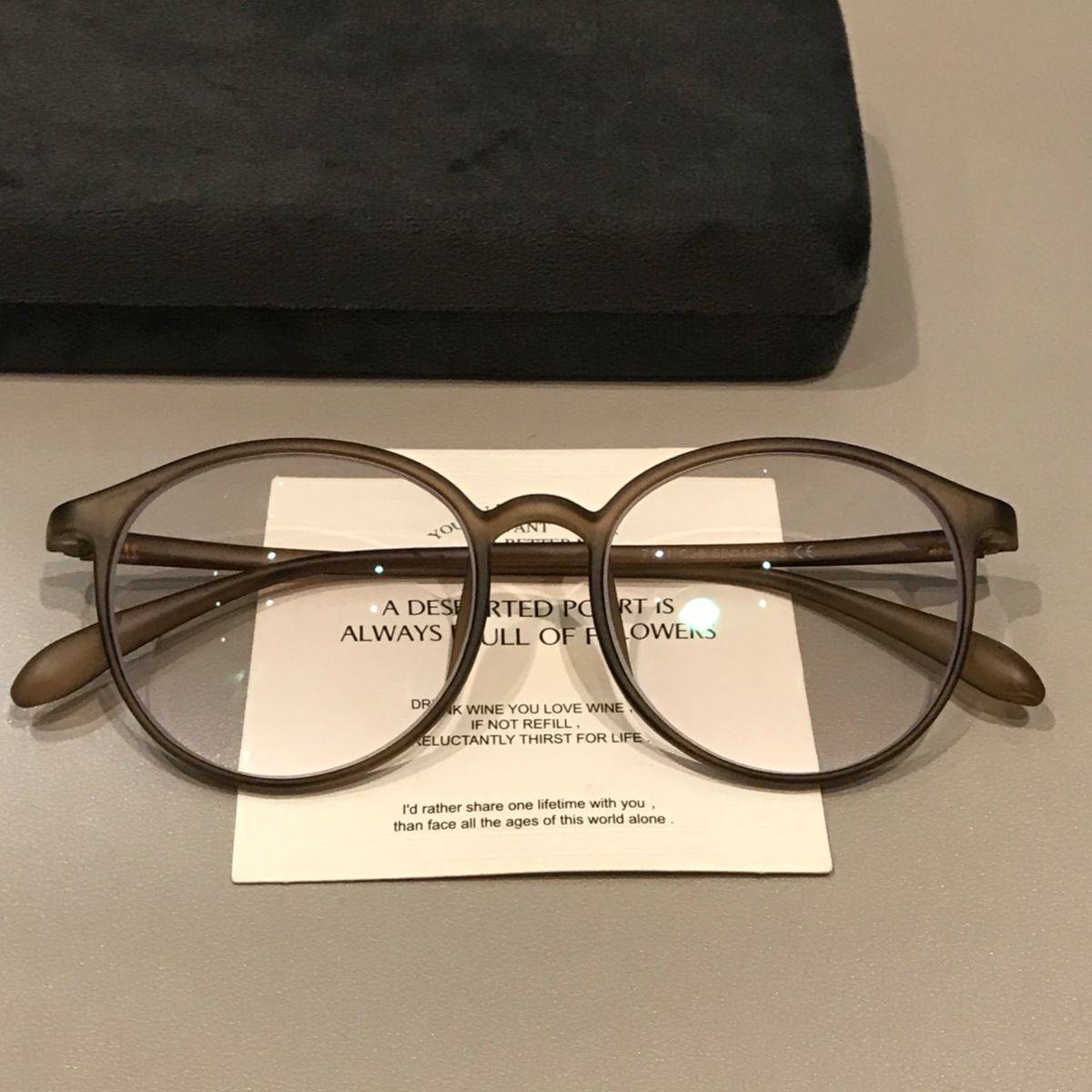 Oversized Rounded Eyeglass Frames with a Matte Finish, Tea Brown