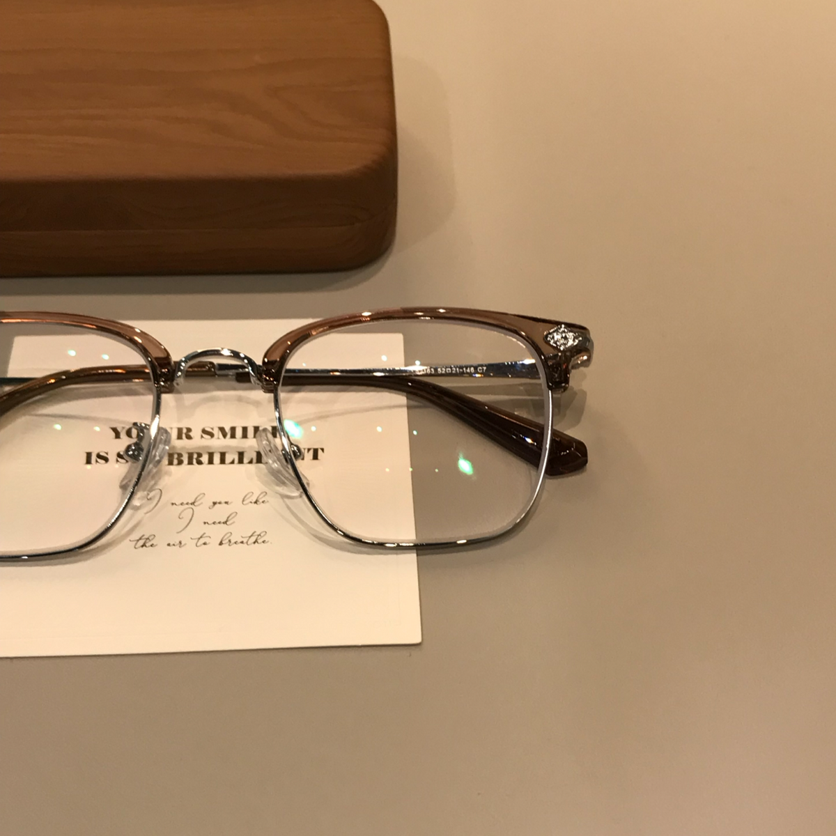 Men's Browline Eyeglass Frames with a Rectangular Front, Black/Silver or Cool Tea Brown