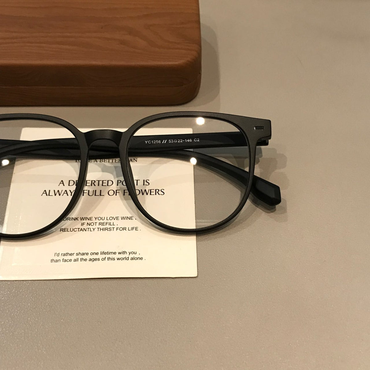 Oversized Square Eyeglass Frames with a Broad Brow, Matte Black