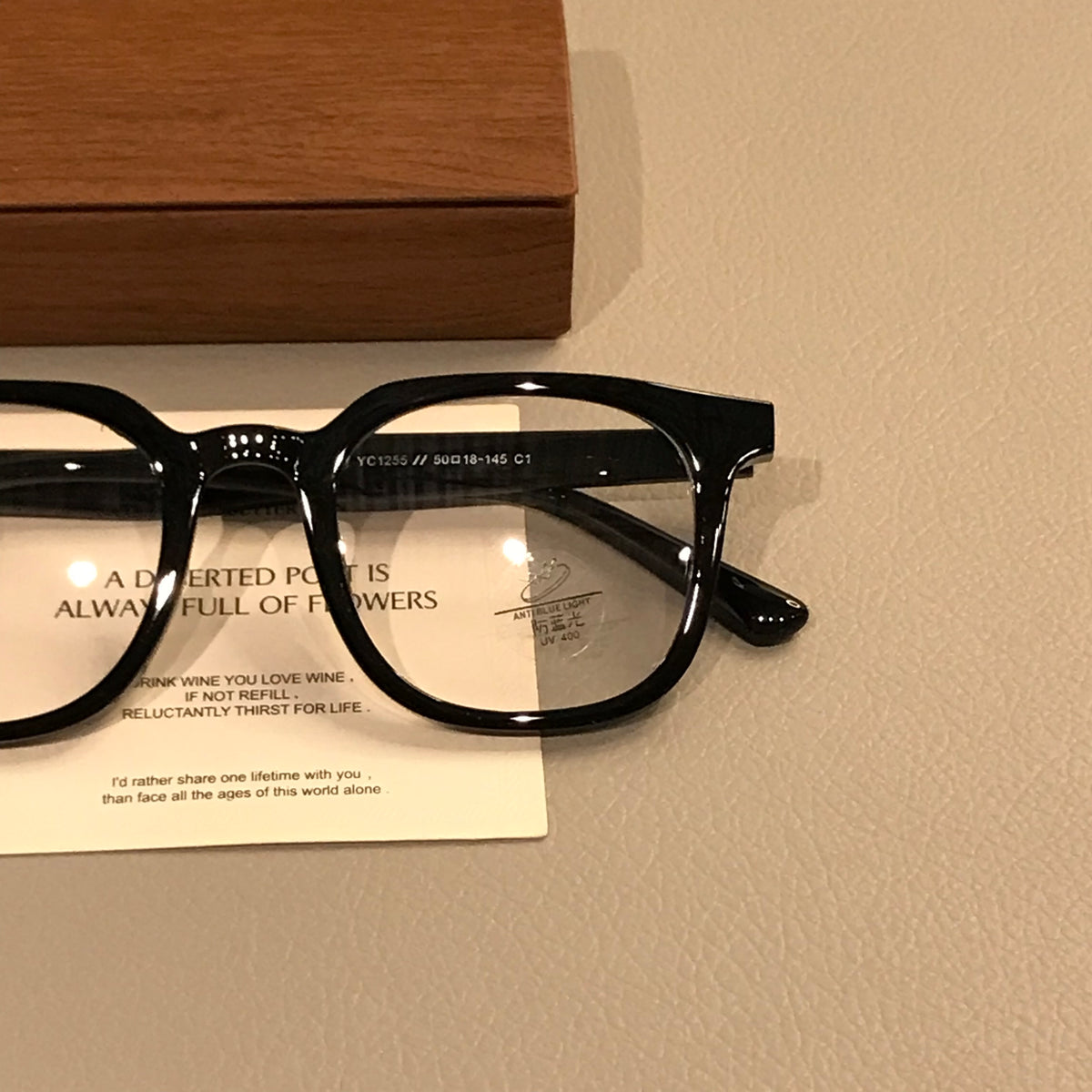 Men's Oversized Square Eyeglass Frames with Thick Matte Rims, Black