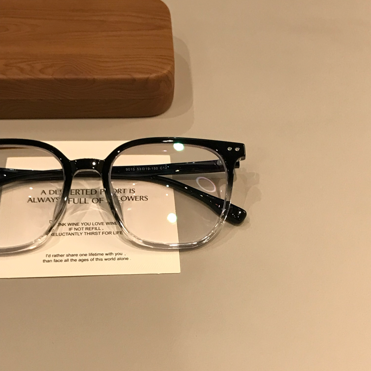 Men's Oversized Square Eyeglass Frames with a Gradient Finish, Black