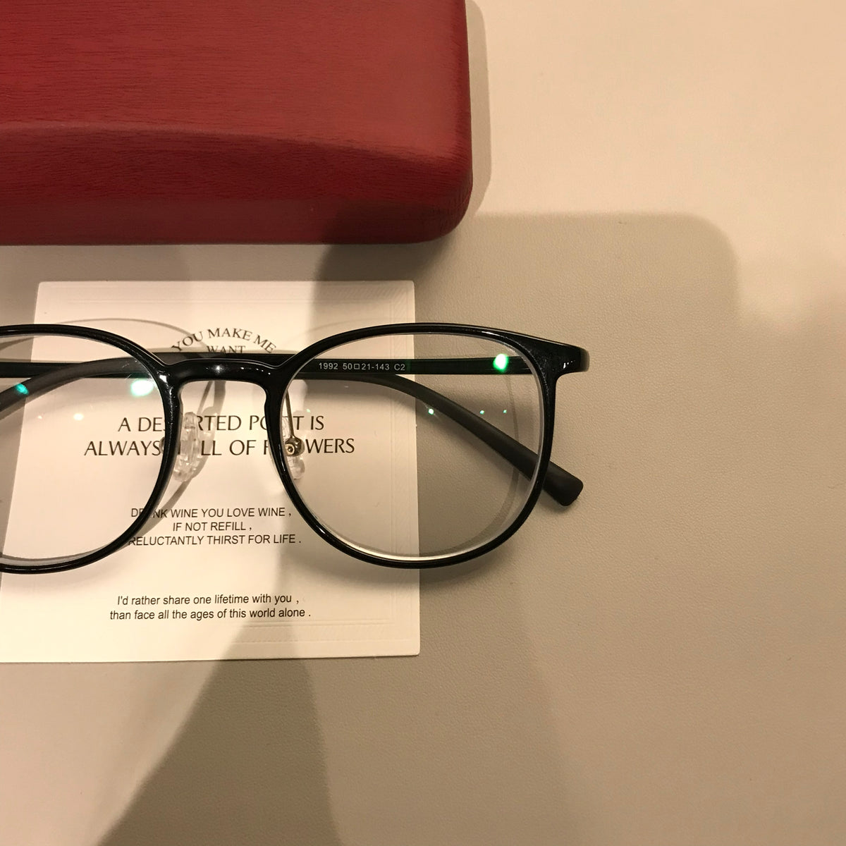 Square Eyeglass Frames with Thin Rims and a Curved Bridge, Black