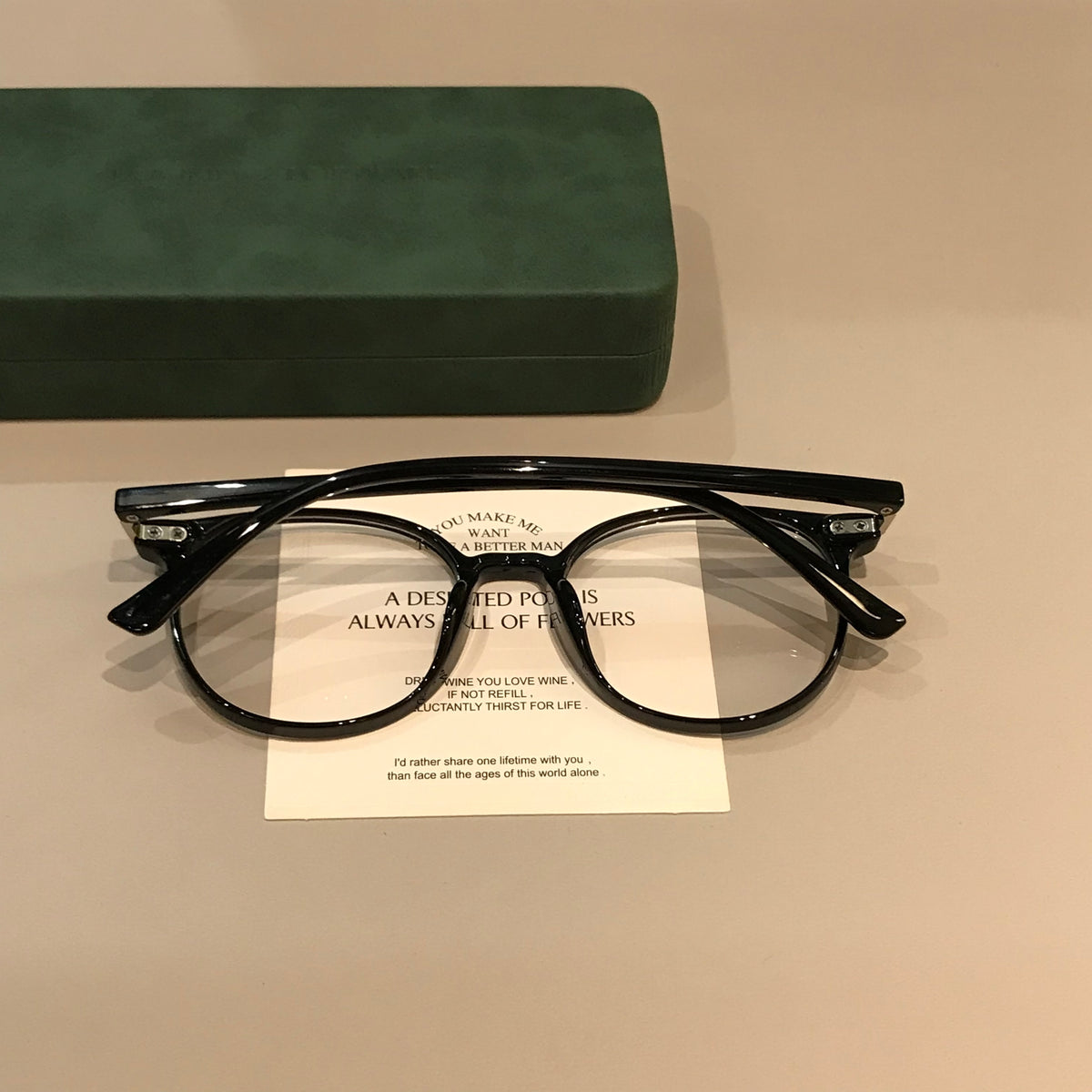 Oval Eyeglass Frames with TR Construction, Gradient Coffee Brown or Black